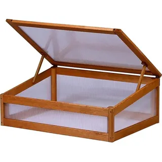 Frühbeetaufsatz aus Holz für Hochbeet Kubus 2.0 - Frühbeetkasten für Garten - 76 x 56 x 20 cm - Braun - Braun