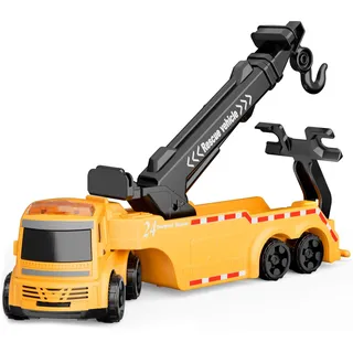 GizmoVine Abschleppwagen Spielzeug, LKW, Trägheits-lastwagen mit 360° Drehbarer Autokran, 180° Drehung Vorne, Kinderspielzeug Geburtstagsgeschenk für 2 3 4 5 6 Jahre
