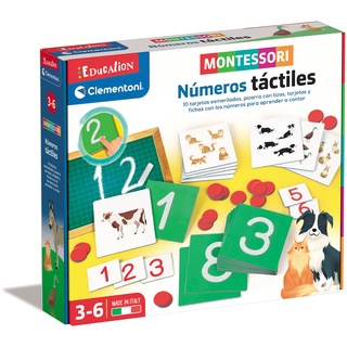 Clementoni- Montessori Touch-Zahlen, Lernspiel Mathematik Montessori, Spielzeug in Spanien bis 3 Jahre (55451)