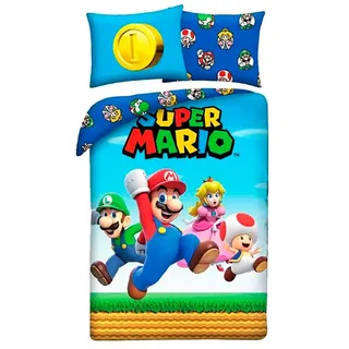 Halantex Super Mario Kinderbettwäsche Motiv 140 x 200 cm + 70 x 90 cm