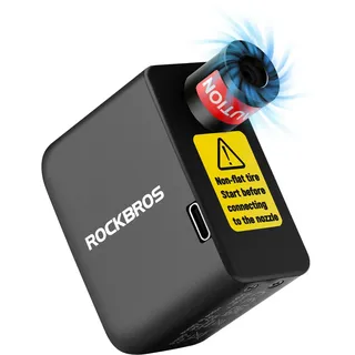 ROCKBROS Elektrische Fahrradpumpe, 100PSI Tragbare Minipumpen Wiederaufladbarer 300mAh Kleine Kompressor für MTB Rennrad