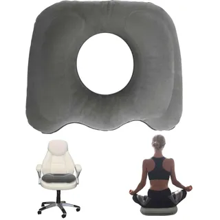 Aufblasbares Donut-Kissen,Ergonomisches Sitzkissen,Orthopädisches Sitzkissen,Aufblasbares Orthopädisch Kissen,für Bürostühle, Rollstühle,Hämorrhoiden,Steißbeinschmerzen,Rückenschmerzen (dunkelgrau)