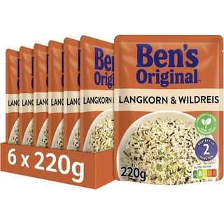 Ben's Original Express-Reis Langkorn & Wild-Reis, 6 Packungen, 6 x 220g