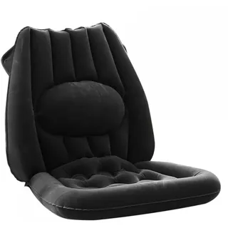 Vital Comfort Aufblasbares Sitzkissen mit Ergonomischer Lendenwirbelstütze, Anthrazit – Ideal für Büro, Auto und Zuhause