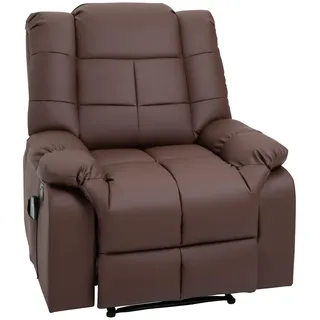 Homcom Massagesessel Elektrisch Kunstleder 99 x 99 x 94 cm Braun