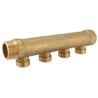 Ntm Messing-Verteiler 1''IG x 1''AG - 4 Abgänge Eurokonus 3/4''AG