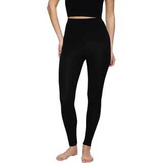 Leggings TRIUMPH "Beauty Layers Leggings 04", Damen, Gr. L, N-Gr, schwarz, Single Jersey, Obermaterial: 48% Wolle, 48% Modal, 4% Elasthan, eng lang, Hosen Leggings, thermoregulierend