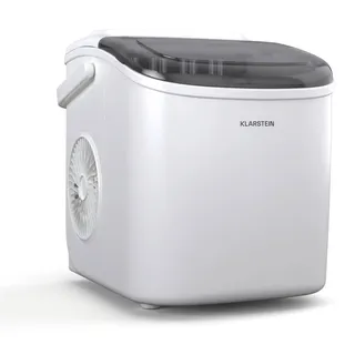Klarstein Eiswürfelmaschine - 12kg/24h, 2 Größen, 1,3L Wassertank, LED-Anzeigen, transparenter Deckel, tragbar, Eiswürfelbereiter für Partys/Gartenfeste