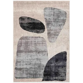 Mazovia Teppich Beige geometrisch - 180 x 250 cm , Dunkelgrau, Beige , Textil , Abstrakt , Rechteckig , 180x250 cm , Oeko-Tex® Standard 100 , für Fußbodenheizung geeignet, für Hausstauballergiker geeignet, in verschiedenen Größen erhältlich, pflegeleicht, strapazierfähig , Teppiche und Böden, Teppiche