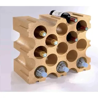 Mottez Flaschenwürfel Weinregal 92 x 92 x 15 cm Terracotta