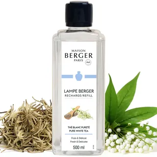 MAISON BERGER Lampe Berger Nachfüllung Aromatischer Weißer Tee, 500 ml | Nachfüllung Aromatischer Weißer Tee 500 ml für Lampe Berger Katalyse-Duftlampe, ca. 80 h