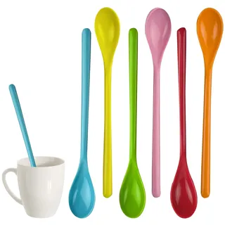6 Stück EierlöFfel Kunststoff PlastiklöFfel Groß Bunte Melamin Plastik LöFfel KaffeelöFfel,KunststofflöFfel PlastiklöFfel Klein,LöFfel Langer JoghurtlöFfel Bunt EislöFfel Lang Mehrweg PlastiklöFfel