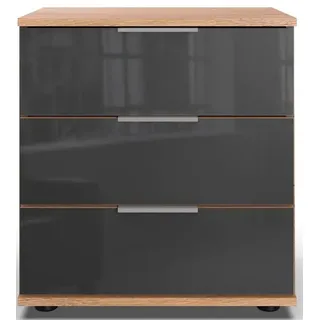 WIMEX Nachtkommode »Saigon« mit 3 Schubladen, wahlweise Glas-oder Spiegelfronten, grau