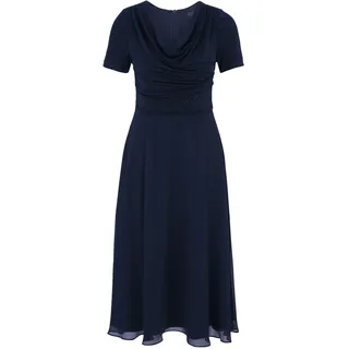 Cocktailkleid VERA MONT "Cocktailkleid im Glitzer-Look", Damen, Gr. 42, EURO, blau (patch dunkelblau, dunkelblau), 100% Polyester PES., Kleider Cocktailkleid