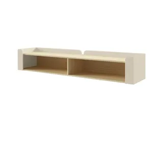 Deine Möbel 24 Wandregal Sovi 11 180 / 33 / 27 cm in Macadamia / Eiche Mavelie , Beige, Eichefarben , Holzwerkstoff , 180x33x27 cm , Wohnzimmer, Regale, Wandregale