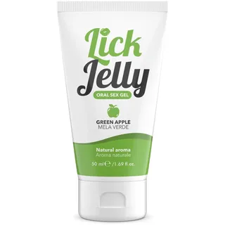INTIMATELINE | Lick Jelly – Essbares Gleitgel auf Wasserbasis, nicht fettend und hinterlässt keine Flecken, Geschmack grüner Apfel, 50 ml