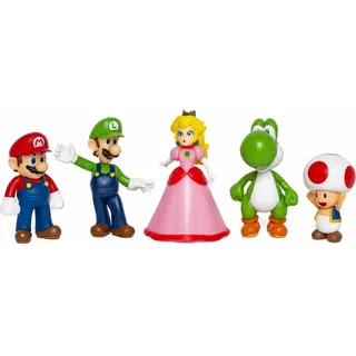 Jakks Pacific Super Mario 5er-Set Spielfiguren 7 cm - Blau/Mehrfarbig