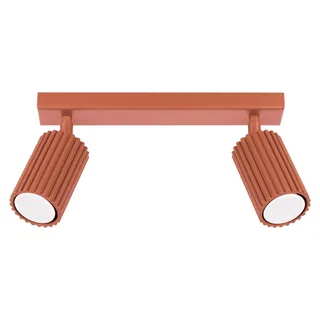 Plafond KARBON 2 roter Ocker 2xGU10 10W Aluminium 16.5x6.5x30cm Sollux Lighting - Rot