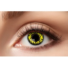 Eyecatcher 84065141-714 - Farbige Kontaktlinsen, 1 Paar, für 12 Monate, Gelb, Halloween, Karneval, Fasching