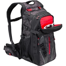Bild Unisex-Adult Rucksack zum Angeln Urban Back Pack-25L Angeltasche-Verstellbare Gurte-Angelrucksack mit Rutenhalter und Abnehmbarem Bauchgurt-viele Fächer Tasche, Tarnfarben Schwarz, Einzigartig