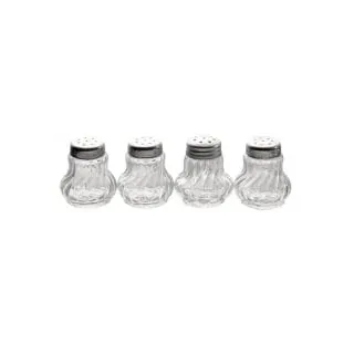 APS Ministreuer, 4er-Set, Glas/Edelstahl - 3,5 cm, H: 4 cm