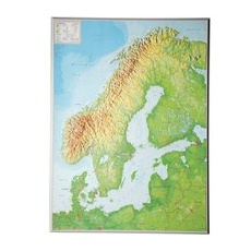 Georelief 3D Reliefkarte Skandinavien - ohne Rahmen - groß
