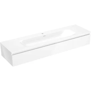 Mexen Orio Badezimmerschrank 160 cm mit Waschbecken Vela, 1 Schublade, Weiß Hochglanz - 91A10-16023-1-BF00-W23M00 - Weiß