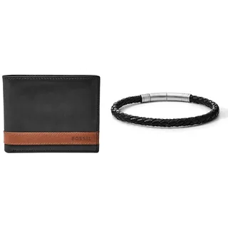 Fossil Herren Quinn Leder Bifold Geldbörse 11,5 cm L x 2 cm B x 9 cm H Herren Armband Leder JF00510797