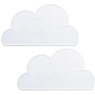 Silikon Platzset, Platzdeckchen Wolke, YOCZOX 2Pcs Kinder Platzset rutschfest, Baby Untersetzer, Kinder Tischset Wolke, Silikon Tischunterlage, Cloud Tisch Matte für Kinder, BPA frei, 48x27x0.3cm weiß