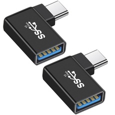 Seminer USB C auf USB 90 Grad Adapter (2 Stück), abgewinkelter USB-C auf USB-A Adapter, USB C 3.1 10 Gbps Stecker auf Buchse OTG Adapter kompatibel für MacBook, USB-C Geräte