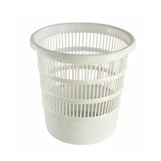 Bekaform Papierkorb, rund, durchbrochen, Ø 30 cm, Runder Abfalleimer aus Kunststoff mit offenem Design, Farbe: granit