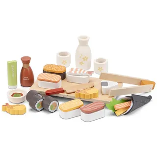 Woet – Holzspielzeug Sushi Spiellebensmittel für Kinder – Lebensmittel Spielzeug Set 30 Teile – Holz Essen für Kaufladen und Kinderküche – Ab 3 Jahren – Rollenspiel Geschenk für Mädchen und Jungen