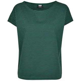 URBAN CLASSICS Damen TB2824-Ladies Yarn Dyed Baby Stripe Tee T-Shirt, Mehrfarbig (Dark-Green/Black 02055), L