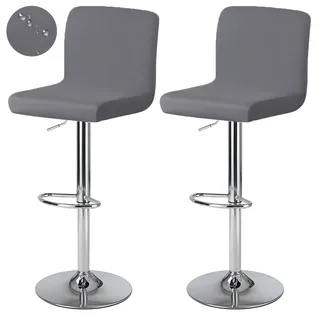 Levoberg Bezug für Barhocker, mit Rückenlehne, wasserdicht, Bezug für Esszimmerstühle, drehbar, dehnbar, 2-teilig, dunkelgrau