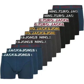 JACK & JONES Boxershort JACCOLTON SOLID TRUNKS 12er Pack Blau / Schwarz / Grau S