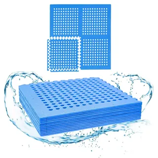 Poolunterlage 9 Stück - 2,25 m2 - 50x50x1 cm - Bodenschutzmatte - Schwimmbadmatte - Unterlage - Bodenfolie - Stoßfest - Schwimmbadmatte
