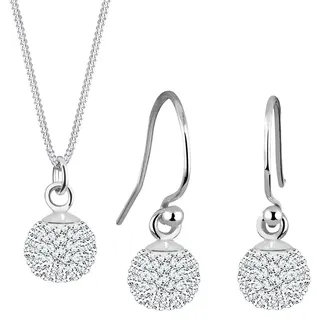 Elli Schmuckset Kugel Kristalle 925 Sterling Silber