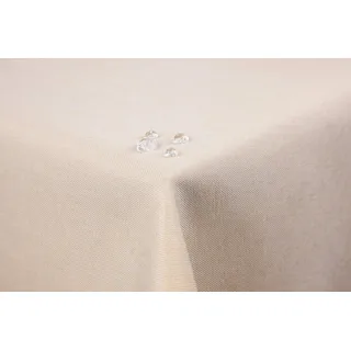 texpot Tischdecke 160 x 220 cm oval Sand Leinenoptik Lotuseffekt Fleckschutz Bügelfrei Tischtuch