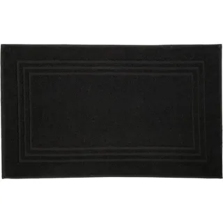 Kleine Wolke Badematte "Lodge, Badvorleger" Höhe 80 mm beidseitig nutzbar Badteppich, Frottier-Qualität, Uni Farben, mit Bordüre, schwarz