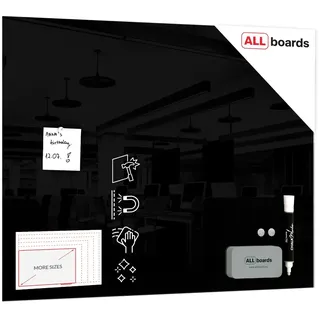 ALLboards Glas-Magnettafel 80,0 x 60,0 cm schwarz