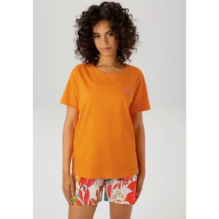 Aniston CASUAL Aniston CASUAL, T-Shirt mit großem Statement-Schriftzug im Rücken, orange