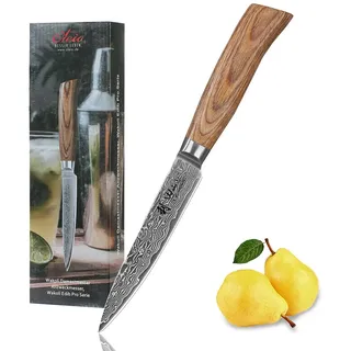 Wakoli EDIB Pro Damast Allzweckmesser I 12cm Klinge I Pakkaholzgriff