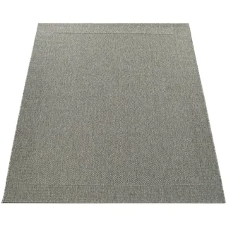 Paco Home In- , Outdoor Flachgewebe Teppich Sisal Optik Natürlicher Look Einfarbig Grau Grösse 120x170 cm - Grau
