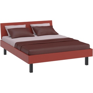 Xora Bett , Rot, Koralle , Holzwerkstoff , 160x200 cm , in verschiedenen Holzdekoren erhältlich, in verschiedenen Größen erhältlich, für Lattenrost geeignet , Schlafzimmer, Komplette Schlafzimmer und Serien, Schlafzimmerserien