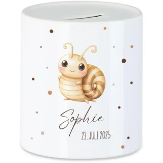 Spardose Kinder mit Namen Personalisiert, Tiermotiv Elefant Geschenk für Mädchen & Junge Geburtstag, Weihnachten, Geburt und Taufe - Sparschwein Geldgeschenk und Wunscherfüller