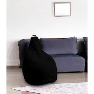 Talamo Italia - Pouf Abner, Mehrzwecksessel, Sitzsack, Hockerhocker, Made in Italy, 90x90 h120 cm, Schwarz