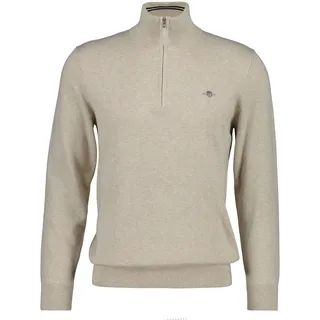 GANT Classic Halbzippullover Beige Oat Melange XL