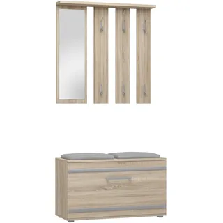 Flurwand mit Sitzgelegenheit KRISTJAN - Sonoma Eiche - Braun