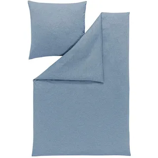 Estella Bettwäsche , Blaugrau , Textil , meliert , 155x220 cm , Textiles Vertrauen - Oeko-Tex® , bügelfrei, pflegeleicht, hautfreundlich, schadstoffgeprüft , Heimtextilien, Bettwäsche & Leintücher, Bettwäsche, Jersey-Bettwäsche