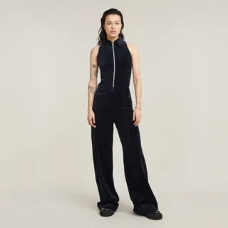 G-Star Wide Leg Velvet jumpsuit - Osaka Blue - L